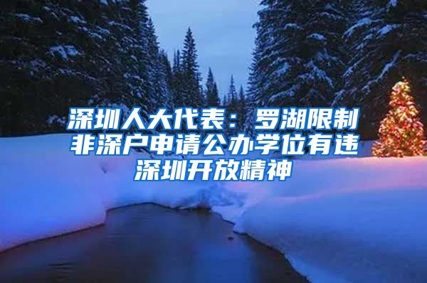 深圳人大代表：羅湖限制非深戶申請(qǐng)公辦學(xué)位有違深圳開(kāi)放精神