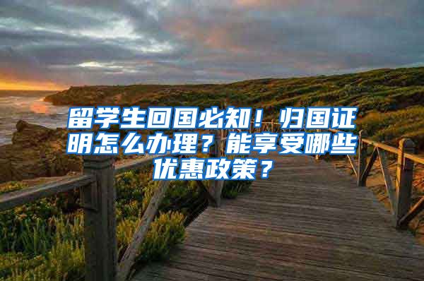 留學(xué)生回國(guó)必知！歸國(guó)證明怎么辦理？能享受哪些優(yōu)惠政策？