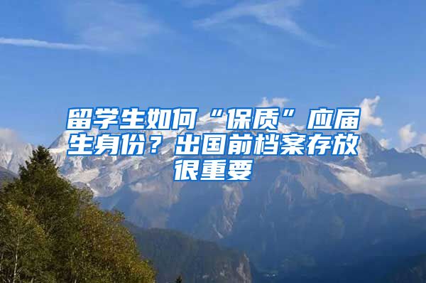 留學(xué)生如何“保質(zhì)”應(yīng)屆生身份？出國前檔案存放很重要