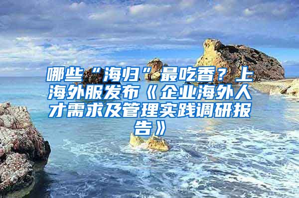 哪些“海歸”最吃香？上海外服發(fā)布《企業(yè)海外人才需求及管理實踐調(diào)研報告》