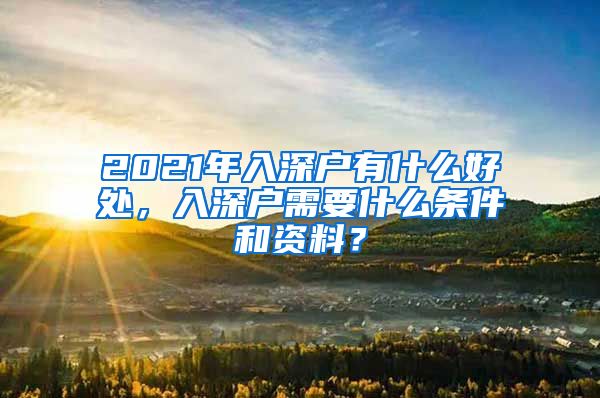 2021年入深戶有什么好處，入深戶需要什么條件和資料？