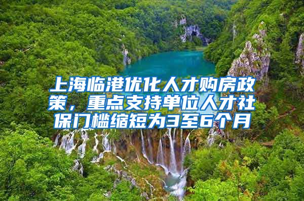 上海臨港優(yōu)化人才購房政策，重點支持單位人才社保門檻縮短為3至6個月