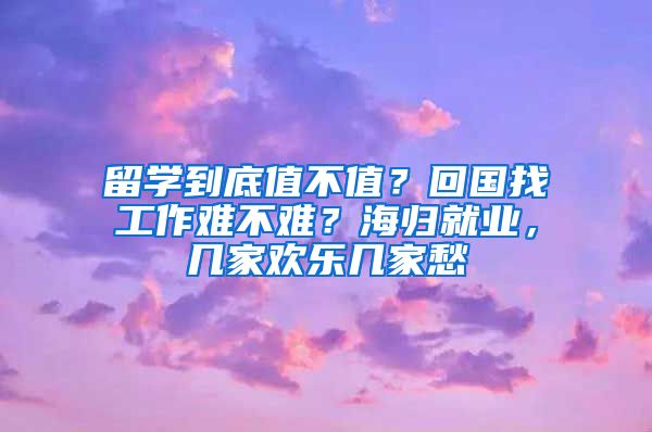 留學(xué)到底值不值？回國找工作難不難？海歸就業(yè)，幾家歡樂幾家愁