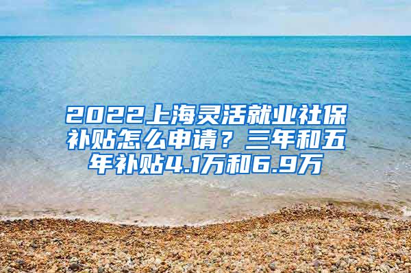 2022上海靈活就業(yè)社保補貼怎么申請？三年和五年補貼4.1萬和6.9萬