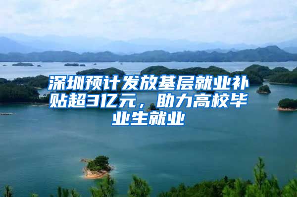 深圳預計發(fā)放基層就業(yè)補貼超3億元，助力高校畢業(yè)生就業(yè)