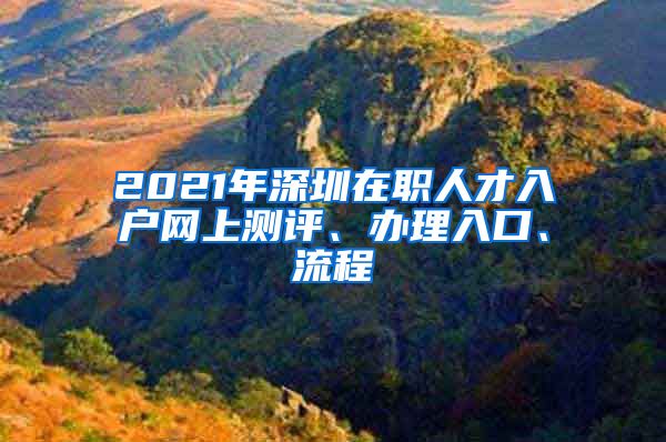 2021年深圳在職人才入戶網(wǎng)上測評、辦理入口、流程