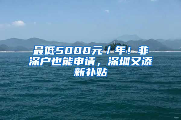 最低5000元／年！非深戶也能申請，深圳又添新補(bǔ)貼