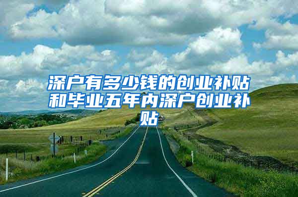 深戶(hù)有多少錢(qián)的創(chuàng)業(yè)補(bǔ)貼和畢業(yè)五年內(nèi)深戶(hù)創(chuàng)業(yè)補(bǔ)貼