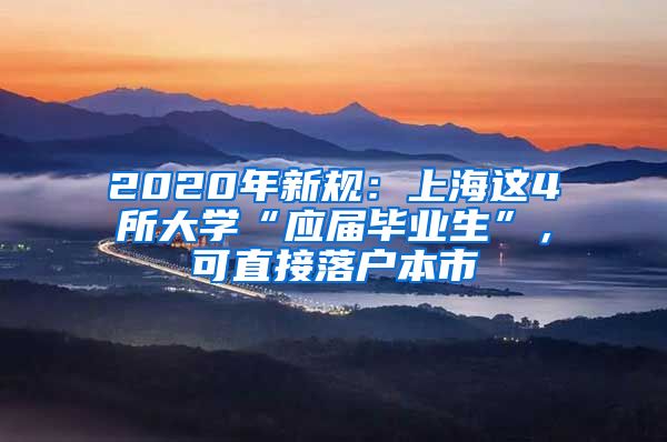 2020年新規(guī)：上海這4所大學(xué)“應(yīng)屆畢業(yè)生”，可直接落戶本市