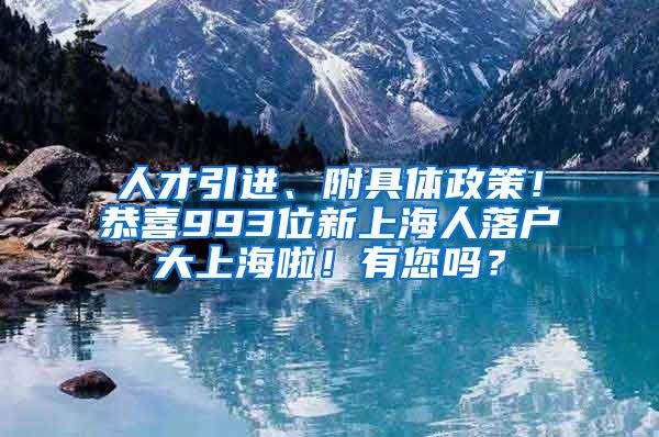 人才引進(jìn)、附具體政策！恭喜993位新上海人落戶大上海啦！有您嗎？