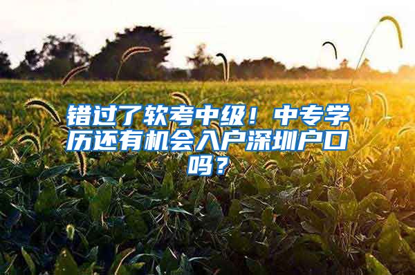 錯過了軟考中級！中專學(xué)歷還有機會入戶深圳戶口嗎？