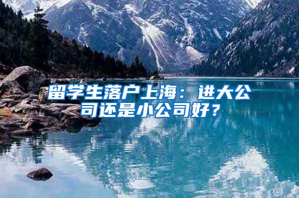 留學(xué)生落戶上海：進(jìn)大公司還是小公司好？