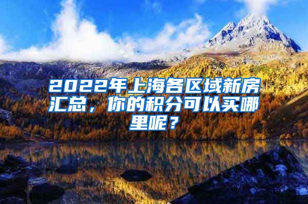 2022年上海各區(qū)域新房匯總，你的積分可以買哪里呢？