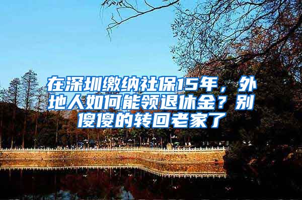 在深圳繳納社保15年，外地人如何能領退休金？別傻傻的轉(zhuǎn)回老家了