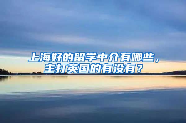 上海好的留學中介有哪些，主打英國的有沒有？