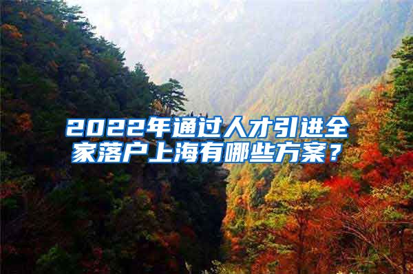 2022年通過人才引進全家落戶上海有哪些方案？