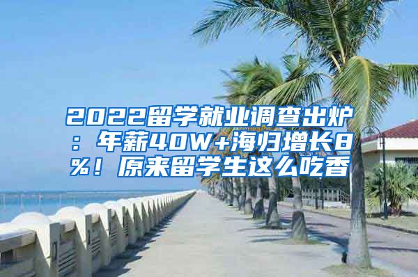 2022留學(xué)就業(yè)調(diào)查出爐：年薪40W+海歸增長(zhǎng)8%！原來(lái)留學(xué)生這么吃香