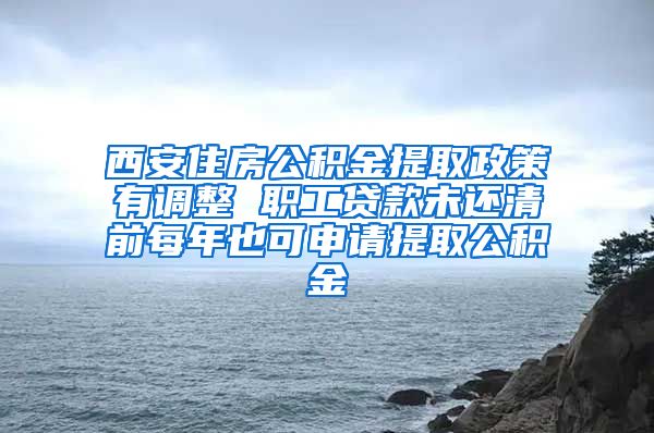 西安住房公積金提取政策有調(diào)整 職工貸款未還清前每年也可申請(qǐng)?zhí)崛」e金