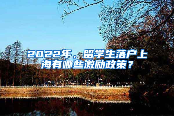 2022年，留學生落戶上海有哪些激勵政策？