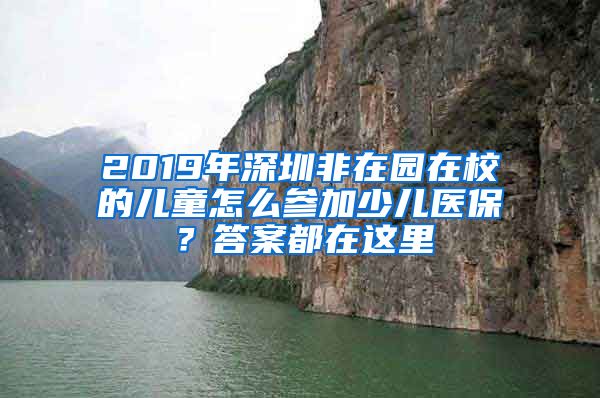 2019年深圳非在園在校的兒童怎么參加少兒醫(yī)保？答案都在這里