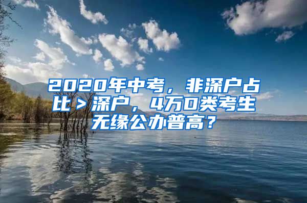 2020年中考，非深戶占比＞深戶，4萬D類考生無緣公辦普高？