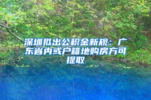 深圳擬出公積金新規(guī)：廣東省內(nèi)或戶籍地購(gòu)房方可提取