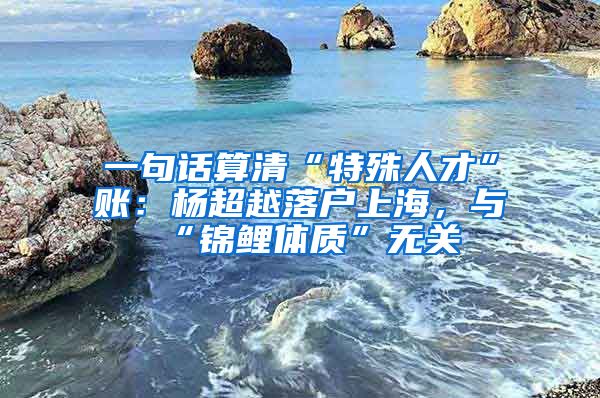 一句話算清“特殊人才”賬：楊超越落戶上海，與“錦鯉體質(zhì)”無關(guān)