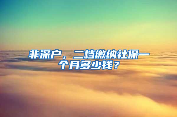 非深戶，二檔繳納社保一個(gè)月多少錢？