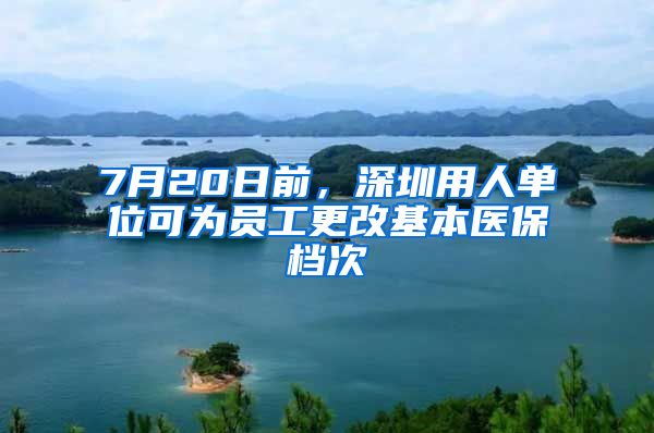 7月20日前，深圳用人單位可為員工更改基本醫(yī)保檔次