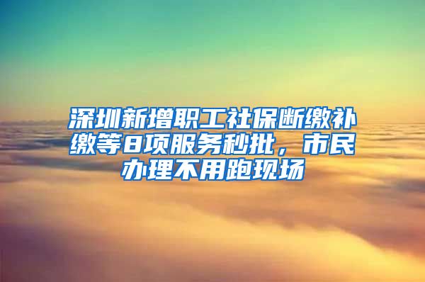 深圳新增職工社保斷繳補(bǔ)繳等8項服務(wù)秒批，市民辦理不用跑現(xiàn)場