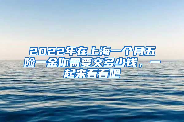 2022年在上海一個月五險一金你需要交多少錢，一起來看看吧