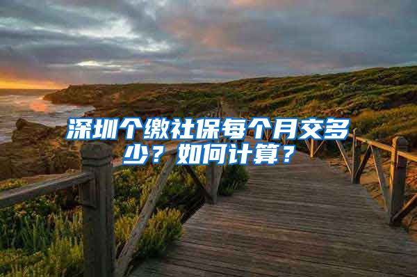 深圳個繳社保每個月交多少？如何計算？