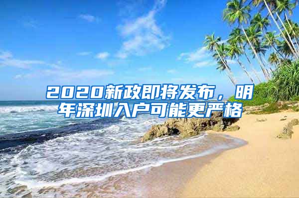 2020新政即將發(fā)布，明年深圳入戶可能更嚴(yán)格