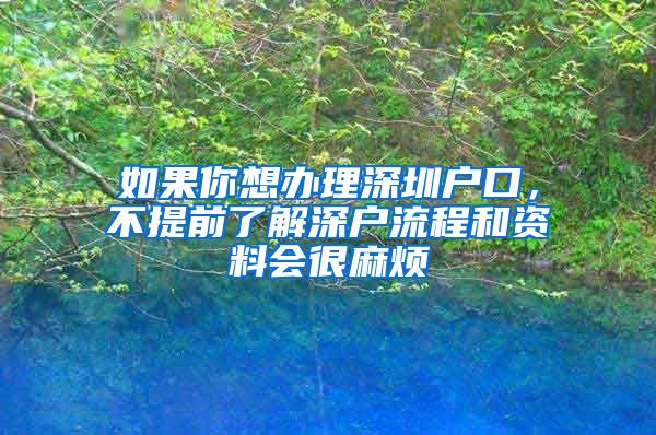 如果你想辦理深圳戶口，不提前了解深戶流程和資料會很麻煩