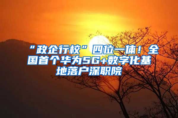 “政企行?！彼奈灰惑w！全國(guó)首個(gè)華為5G+數(shù)字化基地落戶深職院