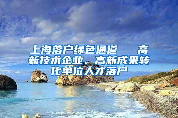 上海落戶綠色通道 → 高新技術(shù)企業(yè)、高新成果轉(zhuǎn)化單位人才落戶