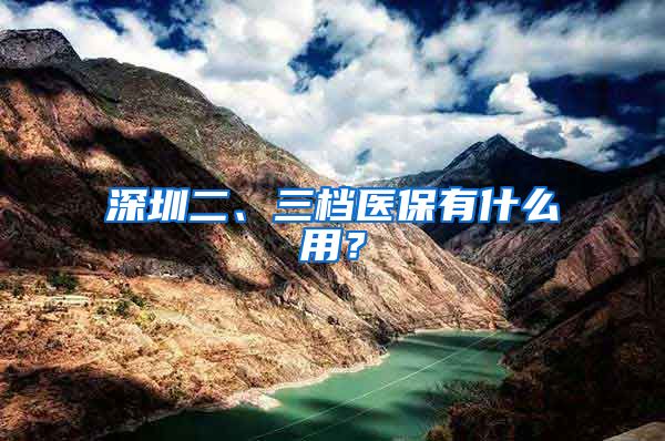 深圳二、三檔醫(yī)保有什么用？