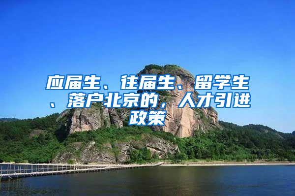 應(yīng)屆生、往屆生、留學(xué)生、落戶北京的，人才引進(jìn)政策