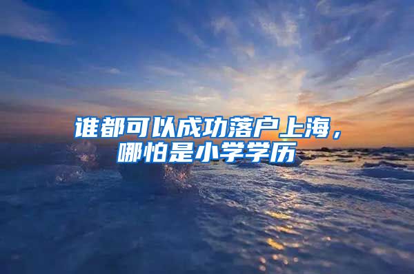 誰都可以成功落戶上海，哪怕是小學(xué)學(xué)歷