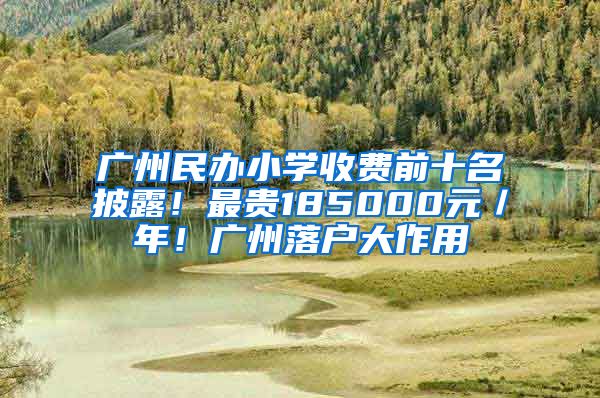 廣州民辦小學(xué)收費(fèi)前十名披露！最貴185000元／年！廣州落戶大作用