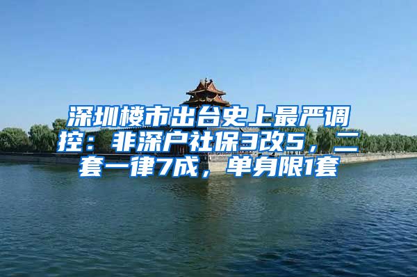 深圳樓市出臺(tái)史上最嚴(yán)調(diào)控：非深戶社保3改5，二套一律7成，單身限1套