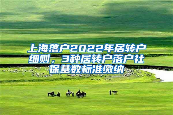 上海落戶2022年居轉(zhuǎn)戶細(xì)則，3種居轉(zhuǎn)戶落戶社?；鶖?shù)標(biāo)準(zhǔn)繳納