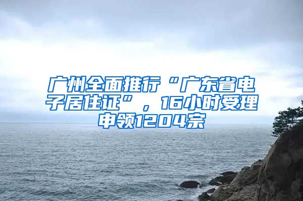 廣州全面推行“廣東省電子居住證”，16小時(shí)受理申領(lǐng)1204宗