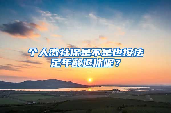 個人繳社保是不是也按法定年齡退休呢？