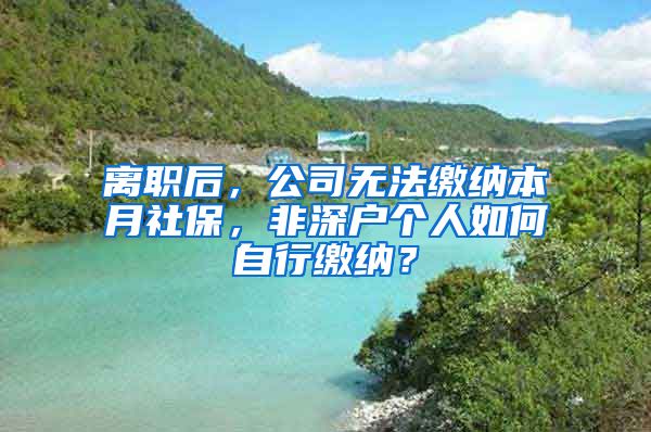 離職后，公司無法繳納本月社保，非深戶個(gè)人如何自行繳納？