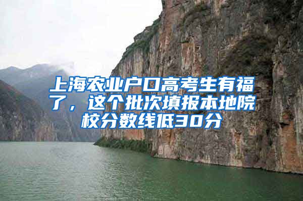 上海農(nóng)業(yè)戶口高考生有福了，這個批次填報本地院校分?jǐn)?shù)線低30分