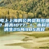 考上上海的公務員有多難？最高1077：1，本科選調生25所985高校