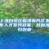 上海自貿(mào)區(qū)臨港新片區(qū)發(fā)布人才系列政策，鼓勵(lì)海歸創(chuàng)業(yè)